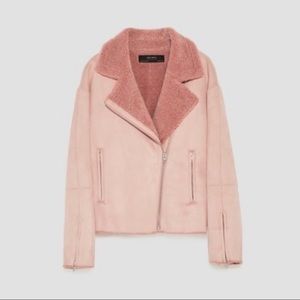 NWOT Zara Pink Moto Jacket